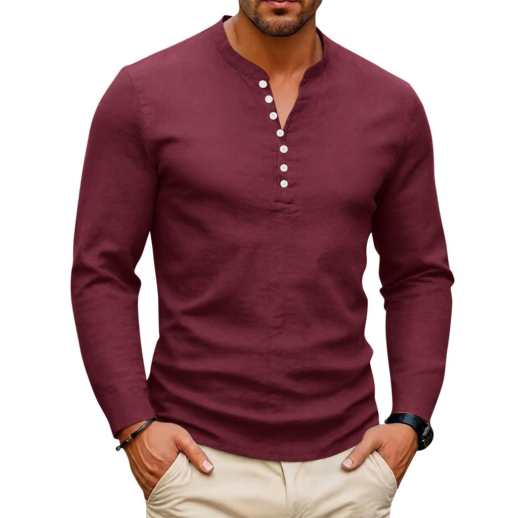 Men's Long Sleeve Button Down Shirt Slim Fit Casual Outdoor Sports Top
