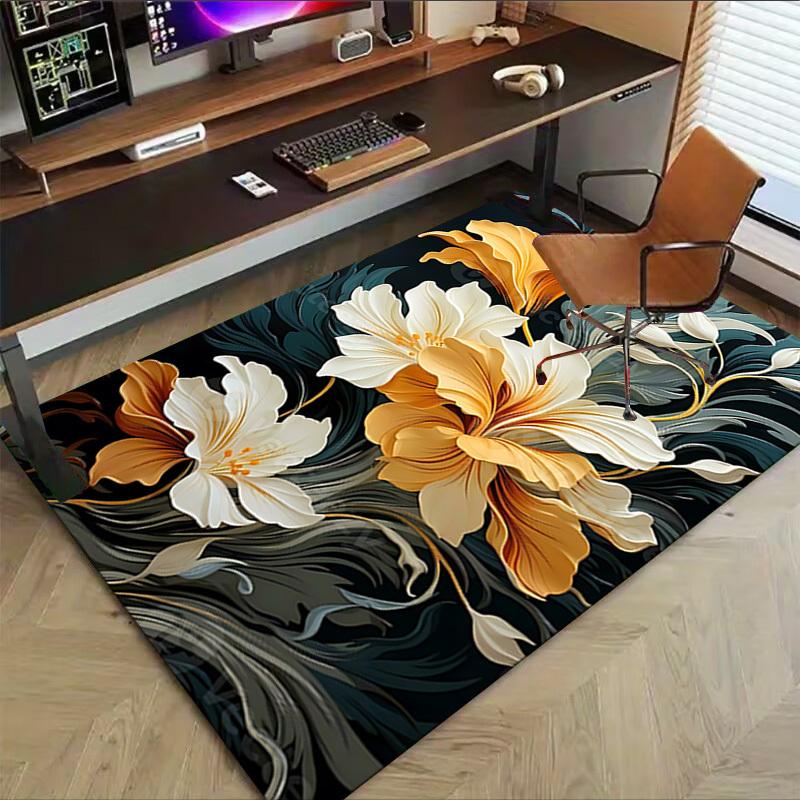 1 ks Koberec s květinovým vzorem, Ultra měkký, Silný a savý, Protiskluzová podložka omyvatelná v pračce pro předsíň