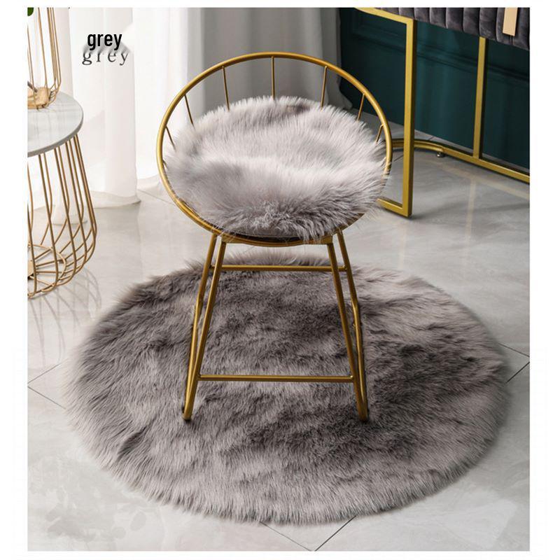 Nordic Plush Round Rug for Bedroom, Chair, and Vanity