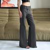 Retro Gerade Geschnittene Gewebte Hose mit Niedrigem Bund - Lässig, Vielseitig, Alltagsstil