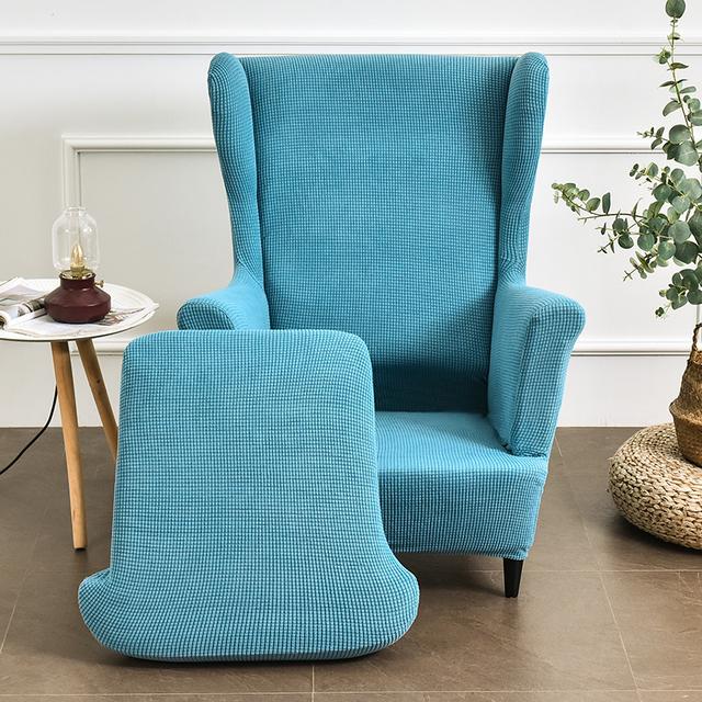 Stretch Wingback Chair Sofa Slipcover Sofa Cover Furniture Protector Couch Soft With Elastic Bottom Spandex Jacquard