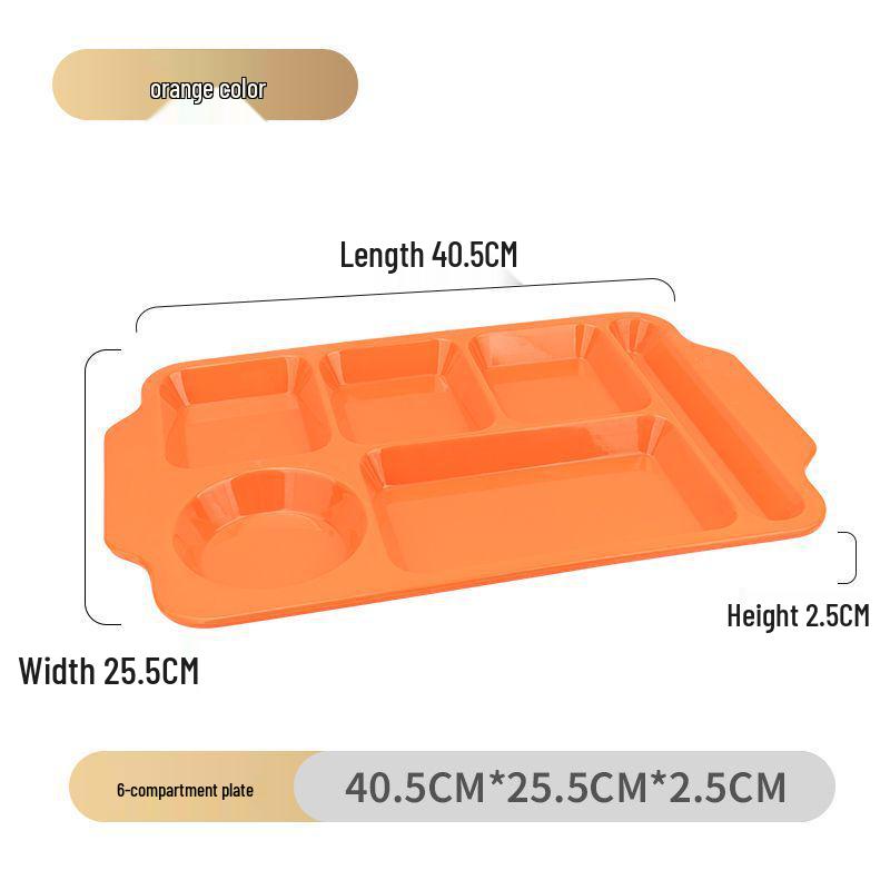 Drop-Proof Melamine Six-Grid Food-Grade Dining Plate