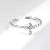 Exquisite Silver Color Ring for Women Timeless Christian Cross Ring New Fashion Party Gift Jewelry