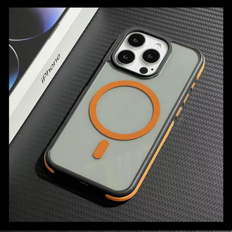 Two-tone Skin Feel Two-in-one, Suitable for Apple 15promax Phone Case, Magnetic 14 Anti-drop Case 13promax