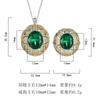 Jewelry Hot Color Treasure Set Ring Necklace Red Blue Emerald Flower Design Women's Luxury