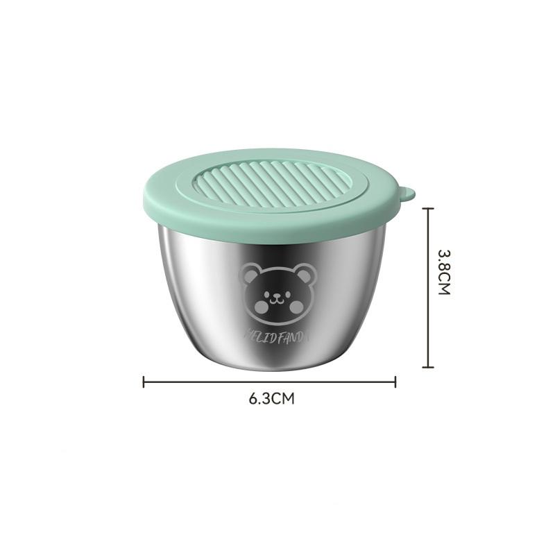 50ml Snack Dish Stainless Steel Sauce Cup with Sealed Lid Kitchen Tableware Sushi Mustard Seasoning Box Dipping Sauce Plates