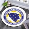 Bosnia and Herzegovina Football Round Rug, Non Slip Washable Circular Carpet For Living Room Bedroom Playroom, Sports Fan Decor, Holiday Birthday Gift