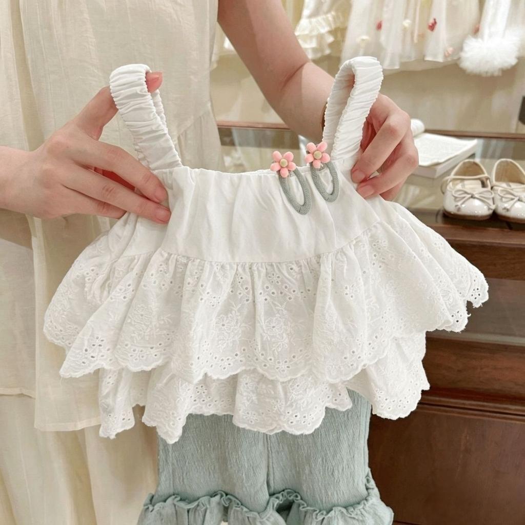 Girls Summer Fashion Camisole Two Piece Set Baby Thin Sleeveless Outfit