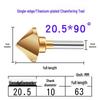 Cobalt Titanium-Plated Chamfering Drill for Stainless Steel - Single/Triple-Edge Countersink & Deburring Tool.
