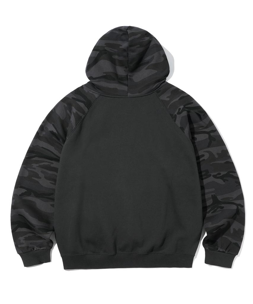 Tag Camo Raglan Hoodie - Black