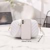 Fashionable And Minimalist Women'S Small Square Bag Pc Material Crossbody Bag Retro Corrugated Shoulder Bag