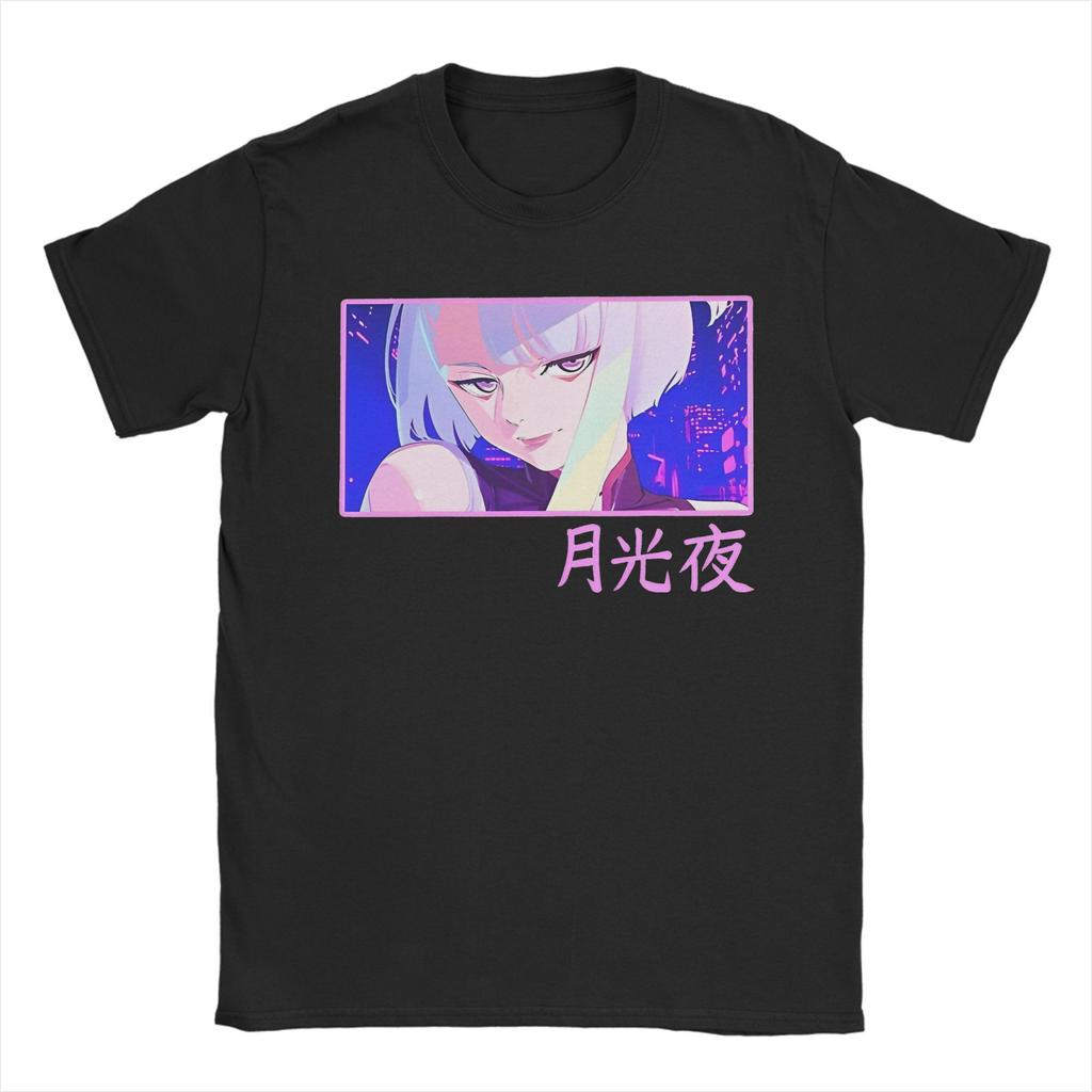 Rebecca Anime Cyber Edgerunner TShirt Men Cotton Clothing Kawaii Cartoon Round Neck Short Sleeve1 Graphic T Shirts
