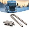 Parking   Heater Exhaust Pipe with Muffler Stainless Steel Fuel     Gas Vent Hose 2.5cm Inner Diameter