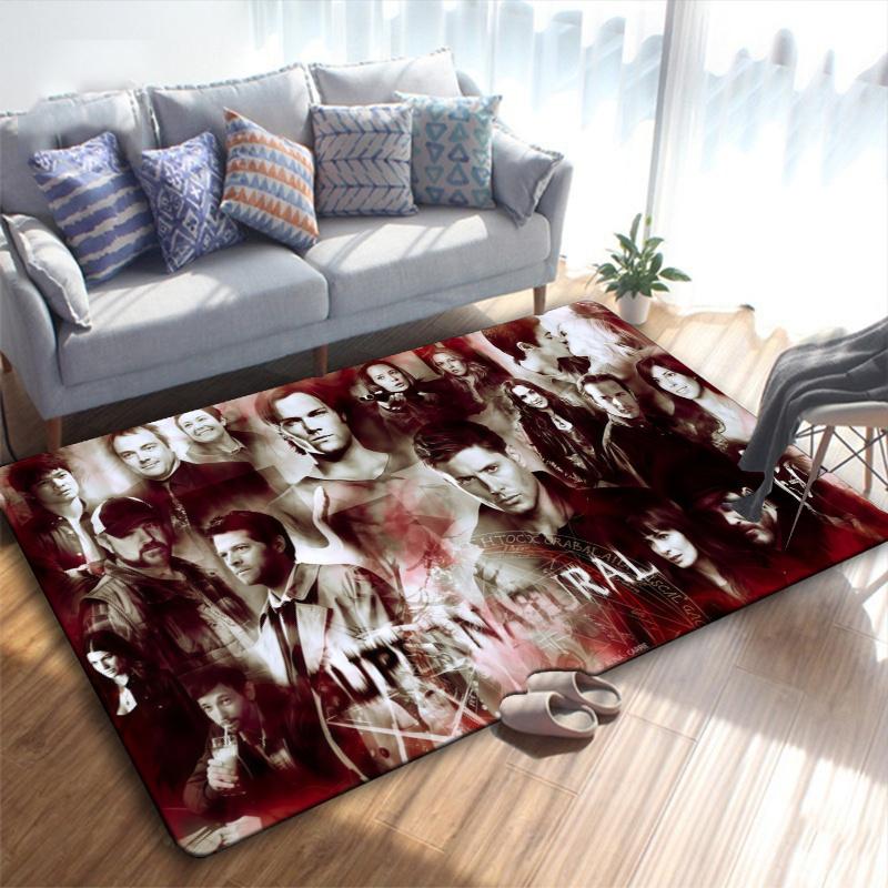 Supernatural Brothers Carpet Rug for Living Room Bedroom Home Sofa Decoration,Kids play Non-slip Floor Mat