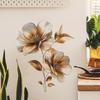 Self-adhesive Gold Raised Flowers Wall Stickers for Entryway Bedroom Living Room Study Home Decor