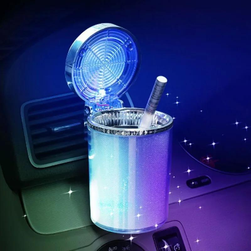 Car Ashtray with LED Lights Car Accessories Colorful Color Lights Air Conditioning Air Outlet Colorful Ashtray
