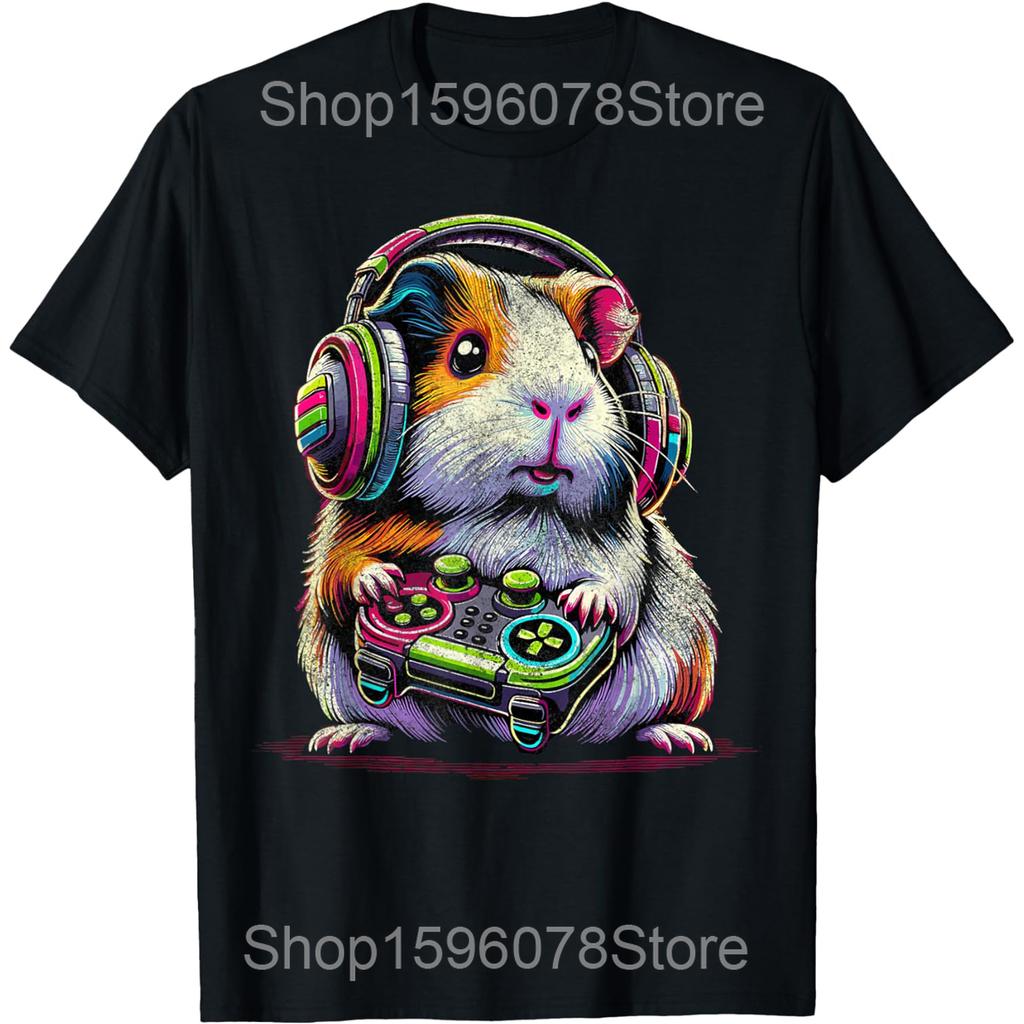 My Spare Time Guinea Pig Funny T Shirts Men Women Pure Cotton Humor Streetwear Tee Shirt Short Sleeve Unisex Loose Clothing
