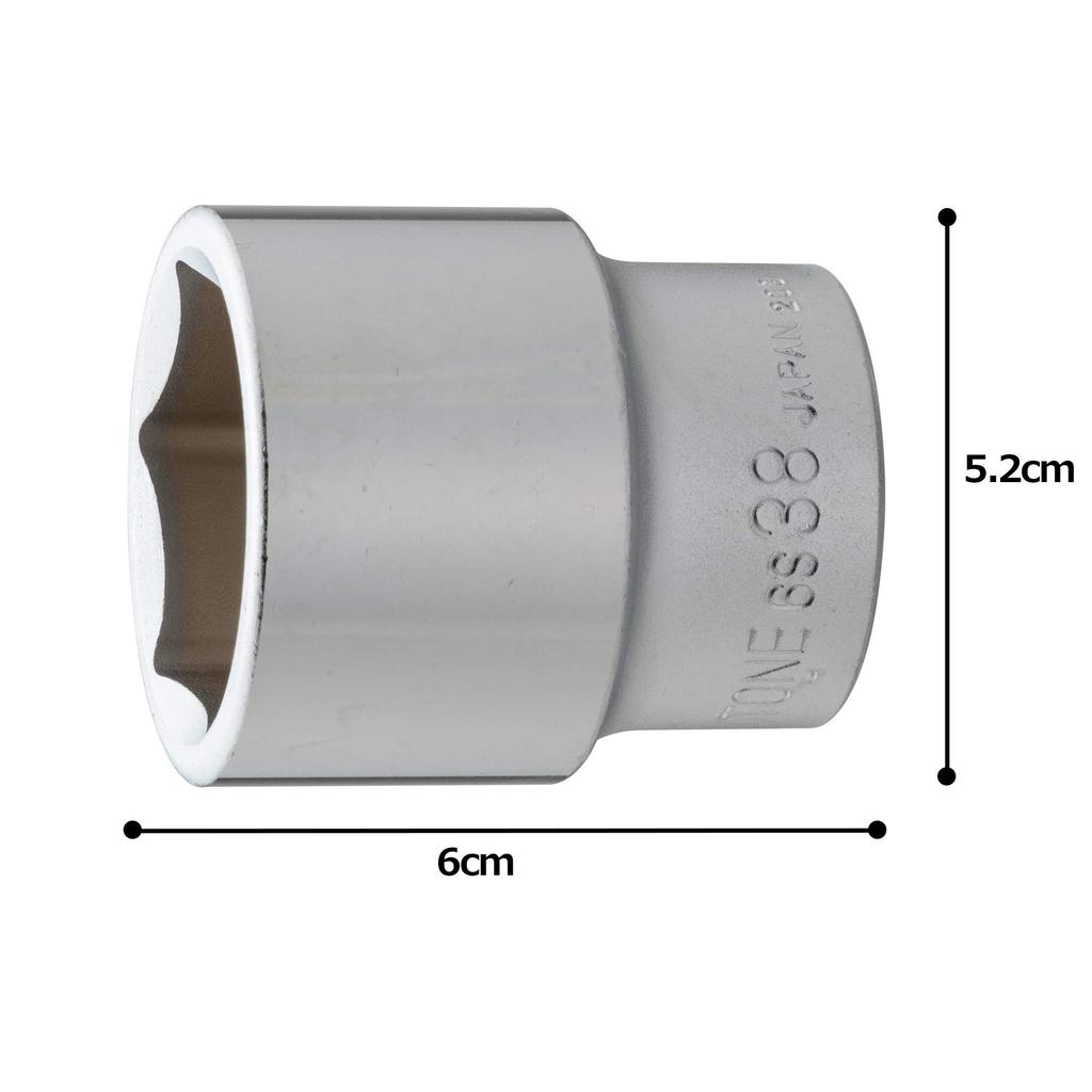 TONE 6S-38 Socket (Hexagonal) 19.0mm (3/4") Drive Size 38mm
