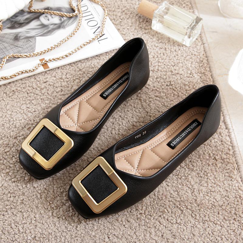 Single Shoe Girl 2025 New Spring Fairy Style French Soft-soled Flat-soled Autumn Shoes Light Mouth Versatile Soft Leather Doudou Shoes