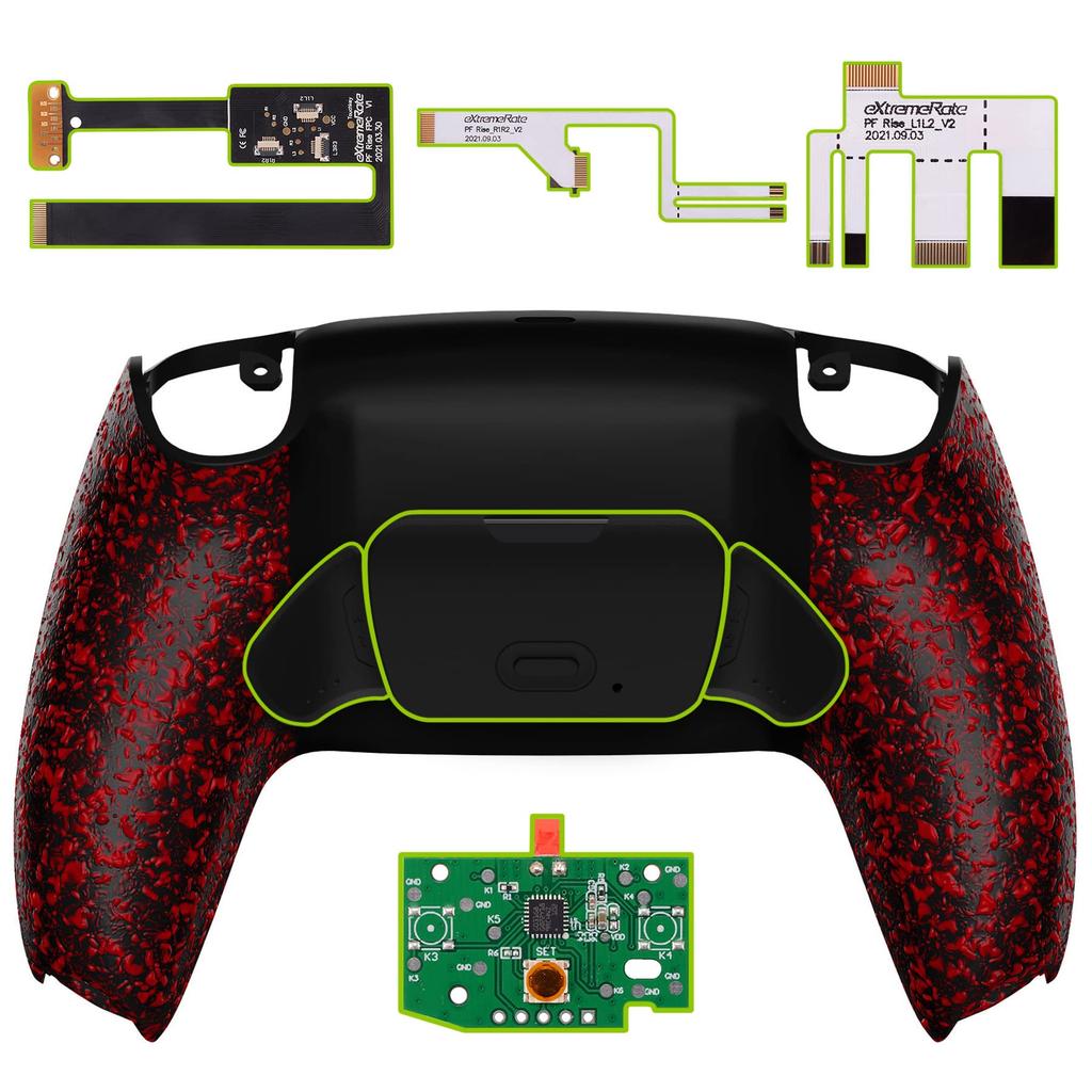 eXtremeRate Programmable Rear Paddle Plastic Rise Remap Kit for PS5 Controllers Includes PS5 Controller Upgrade Board with Textured Redesigned Back
