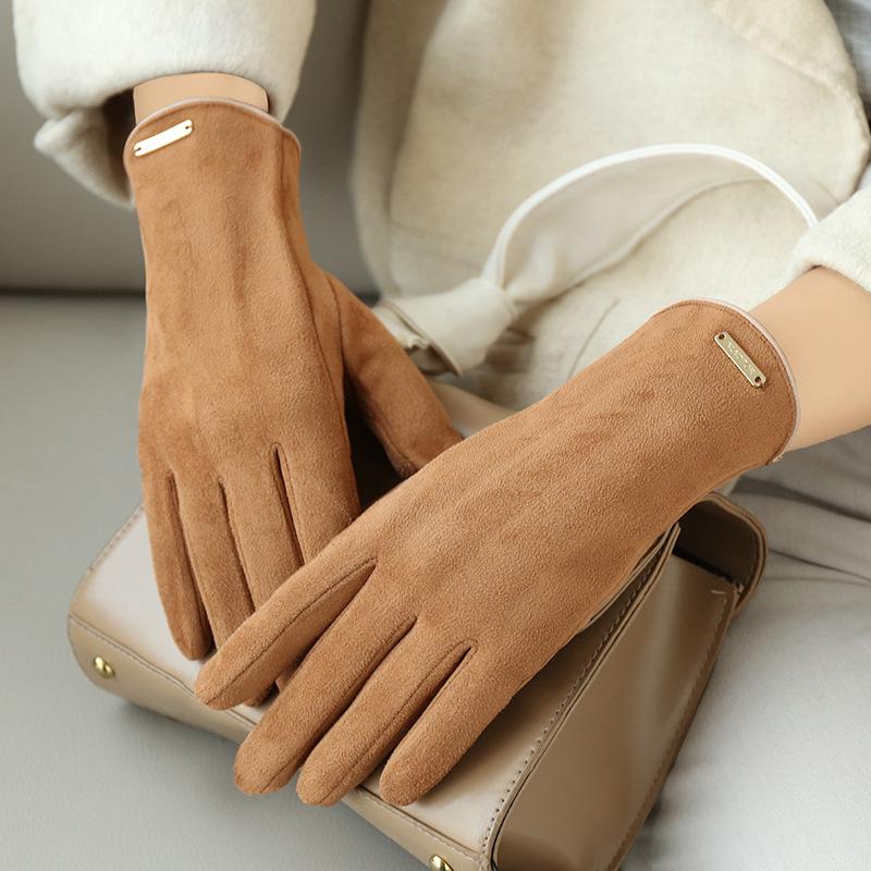 

Женские теплые варежки без пальцев, осенние и зимние перчатки для вождения с сенсорным экраном