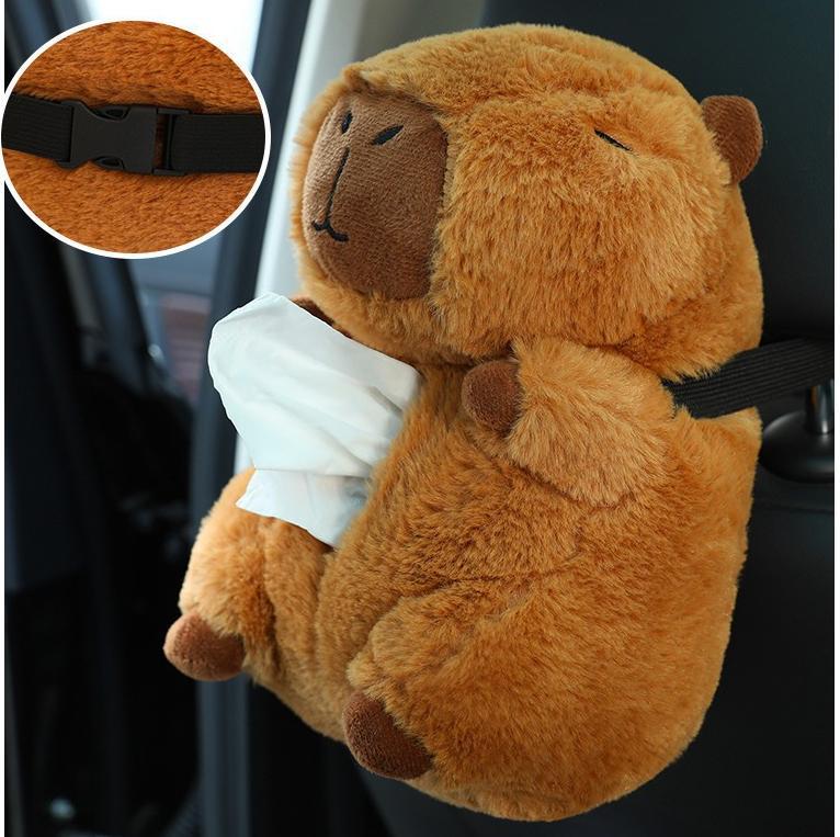 Söt Capybara Tecknad Bilkudde & Axelvadd - Dekorativ Marsvinskudde för Nacken