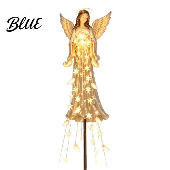 Solar Powered Path Lights Angel Remembrance Garden Light Resin Blessing Fountain Statue with Cascading Thoughtful Gifts LED Warm Lights Outdoor
