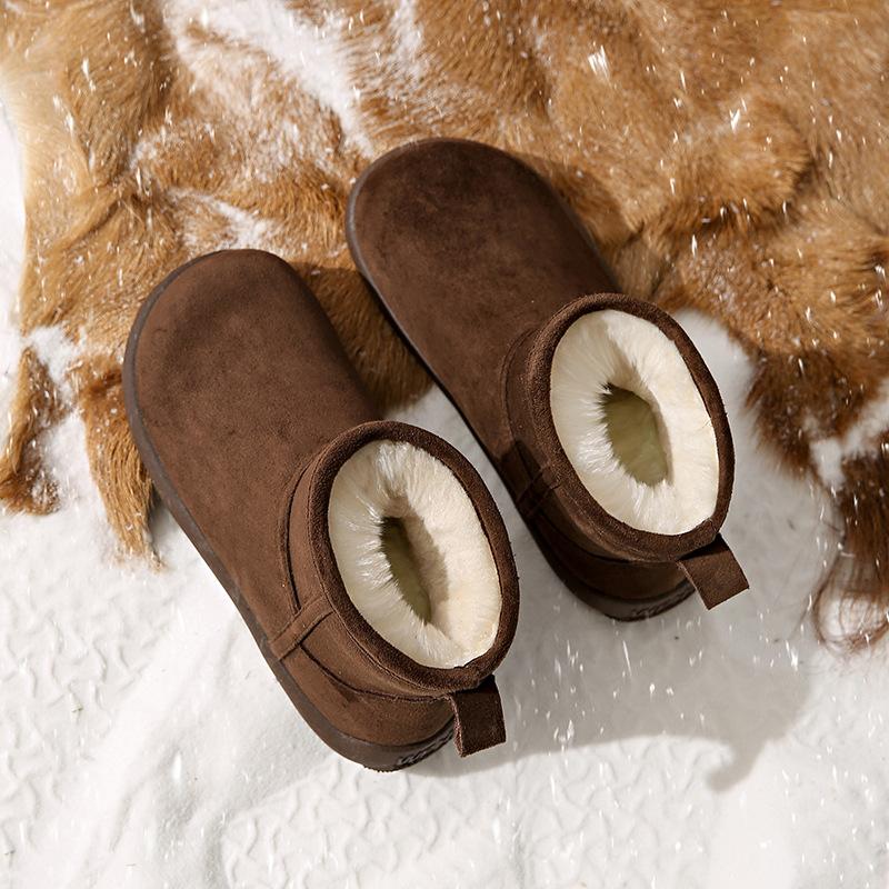 Women's Large Size Soft Sole Cold Resistant Winter Warm Anti-slip Fur One Snow Boots Padded Lined Ankle Boots Anti-slip Sports Cotton Boots