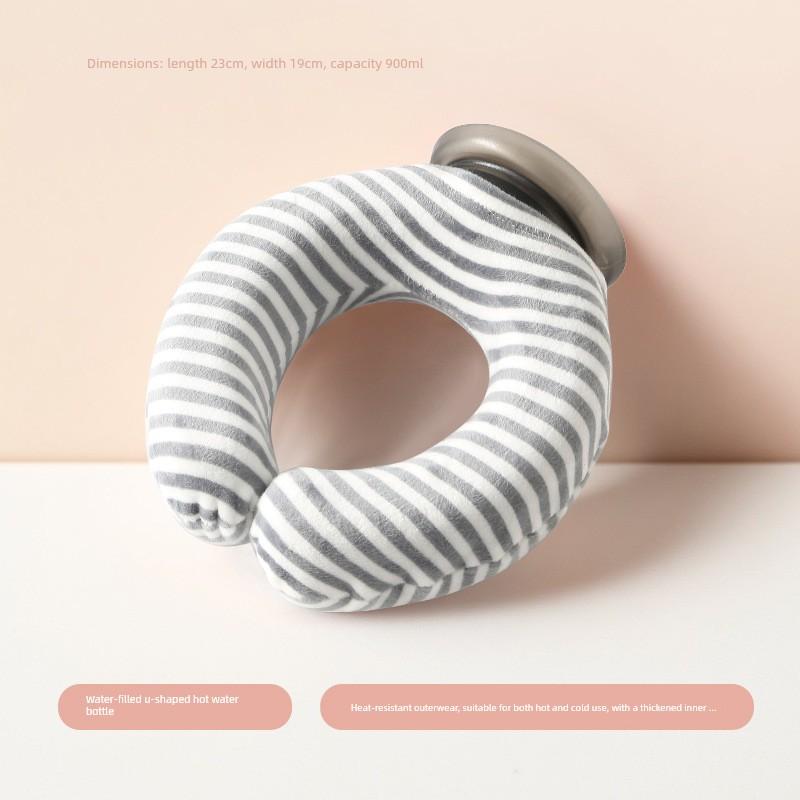 Hot Water Bottle with Water Filling, U-Shaped Heat Therapy, Thickened Explosion-Proof, Shoulder and Neck Physiotherapy, Neck-Specific Warm Water Bag