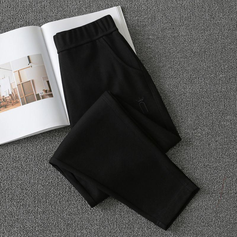 

Summer Thin Ms. Beige High Waist Loose Track Pants Black XL