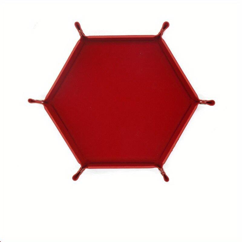 Шестиугольный лоток для игральных костей из полиуретана коробка для хранения различных вещей цветная коробка аксессуары для лотка для игральных костей кожаная башня для игральных костей красный 898₽