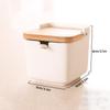 Simple Ceramic Seasoning Jar Bamboo Lid Spice Jar With Spoon Kitchen Sugar Salt Spices Storage Box Household Container