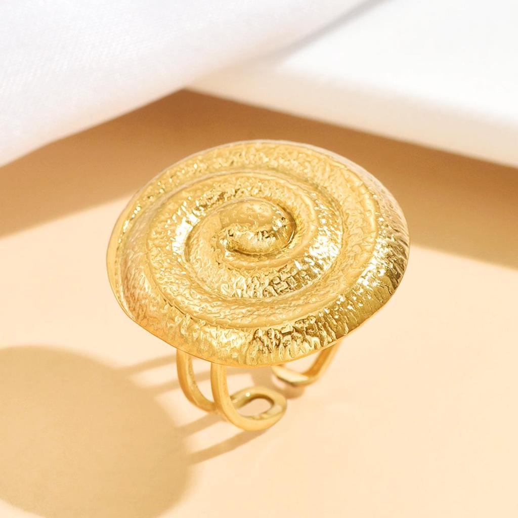 Fashion Stainless Steel Ocean Style Seashell Pearl Ring - Women's Casual Vacation Jewelry