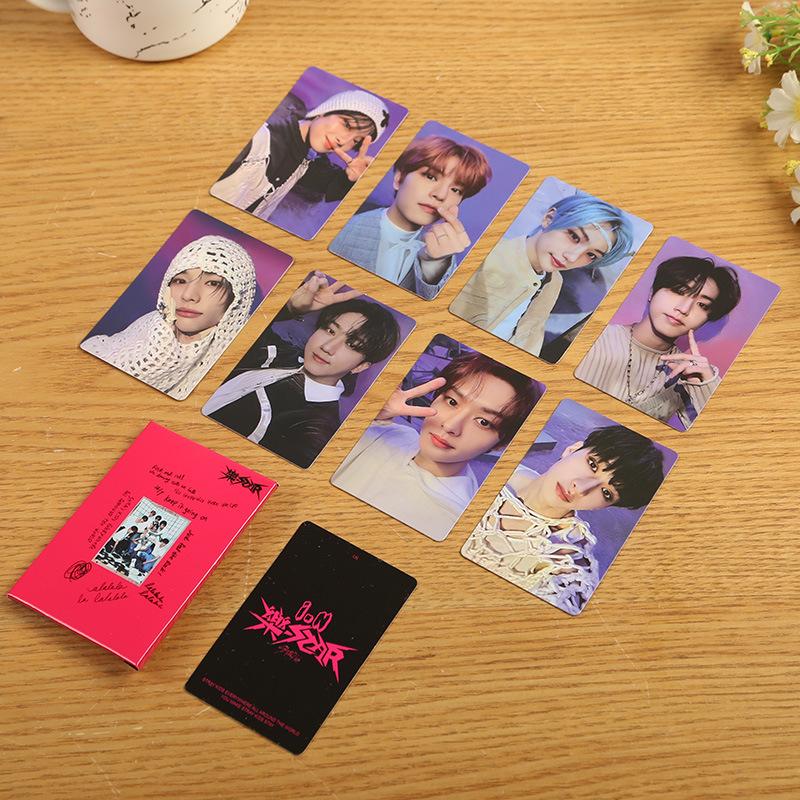 Skzoo Stray Kids Rock Star Album Same Style Photocards Hyunjin Han Idol Collectible Lomo Cards Fan Merch For Fans Collection Kid Friendly Entertaining