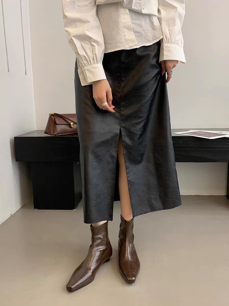 

Женские остроносые ботильоны Челси на высоком каблуке Туфли Snow Woman 2025 Trend Retro Leather Goth Winter Short Plush Botas Mujer 39 коричневый