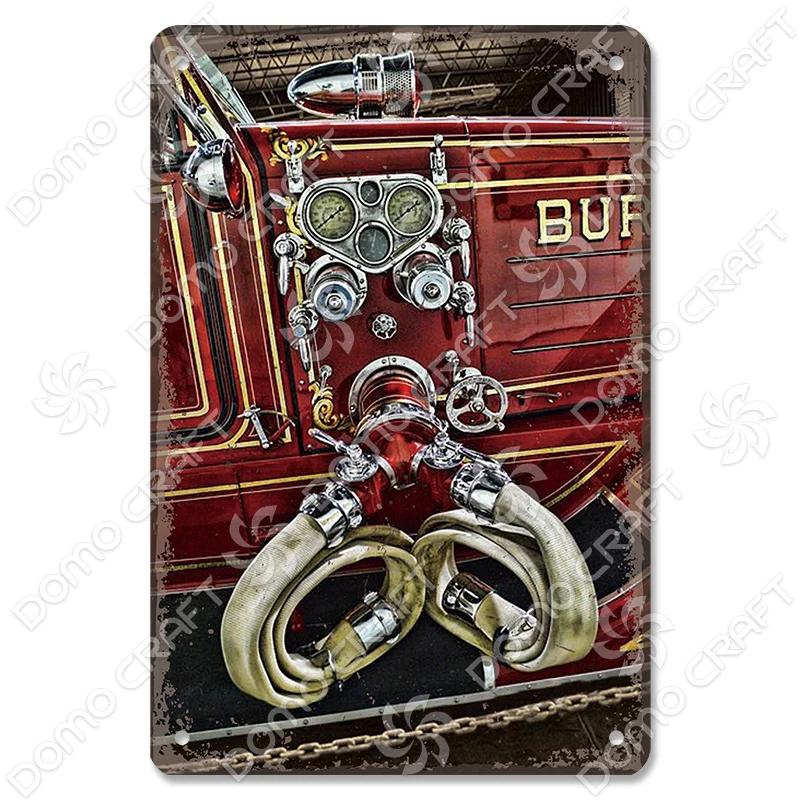 Vintage Fireman Tin Sign Metal Plate Classic Firefighter Movie Metal Poster Wall Decor for Garage Club Hotel Home