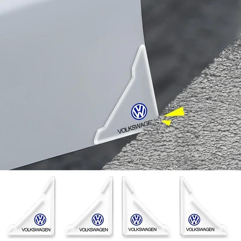 For Volkswagen VW 2pcs Transparent Car Door Corner Protective Sticker For Volkswagen VW Golf Polo Passat Tiguan Rline GTI Car Ac