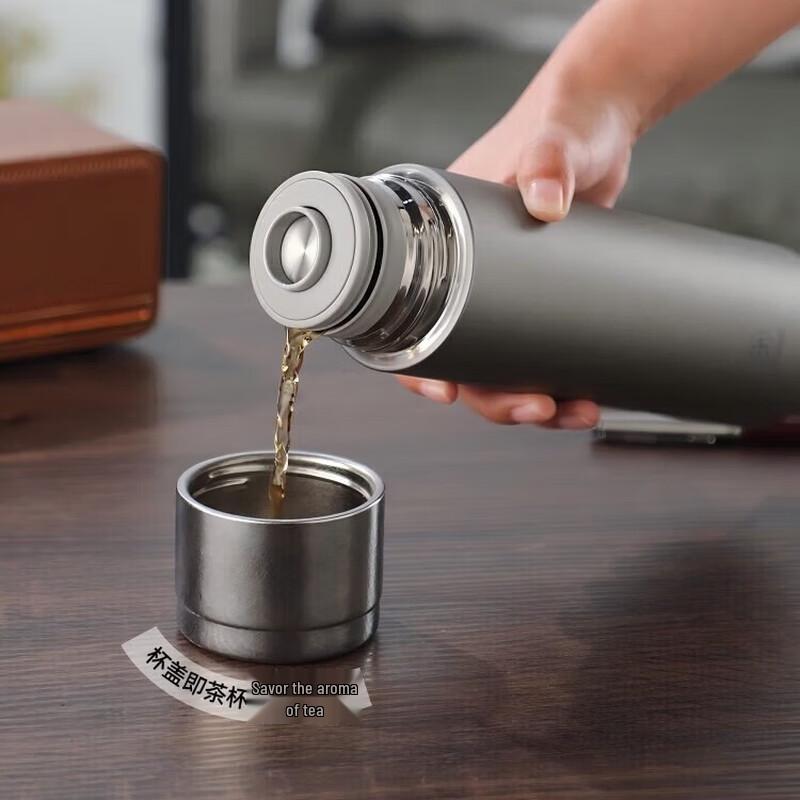 FUGUANG 500ml Pure Titanium Insulated Tea Infuser Mug
