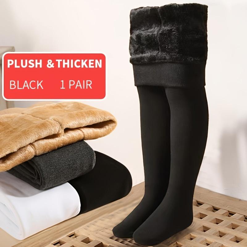 

1 шт. Детские утолщенные и теплые колготки-леггинсы с носком для осени и зимы - на флисовой подкладке - детские танцевальные носки - для девочек 3-15 лет 8-12Y 9(height 80cm) чёрный