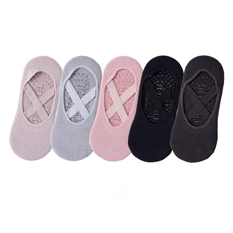 5 Pairs of Women's Non-Slip Yoga Socks for Dance Pilates Gym, Breathable Cotton No-Show Socks with Silicone Grip, Indoor Workout