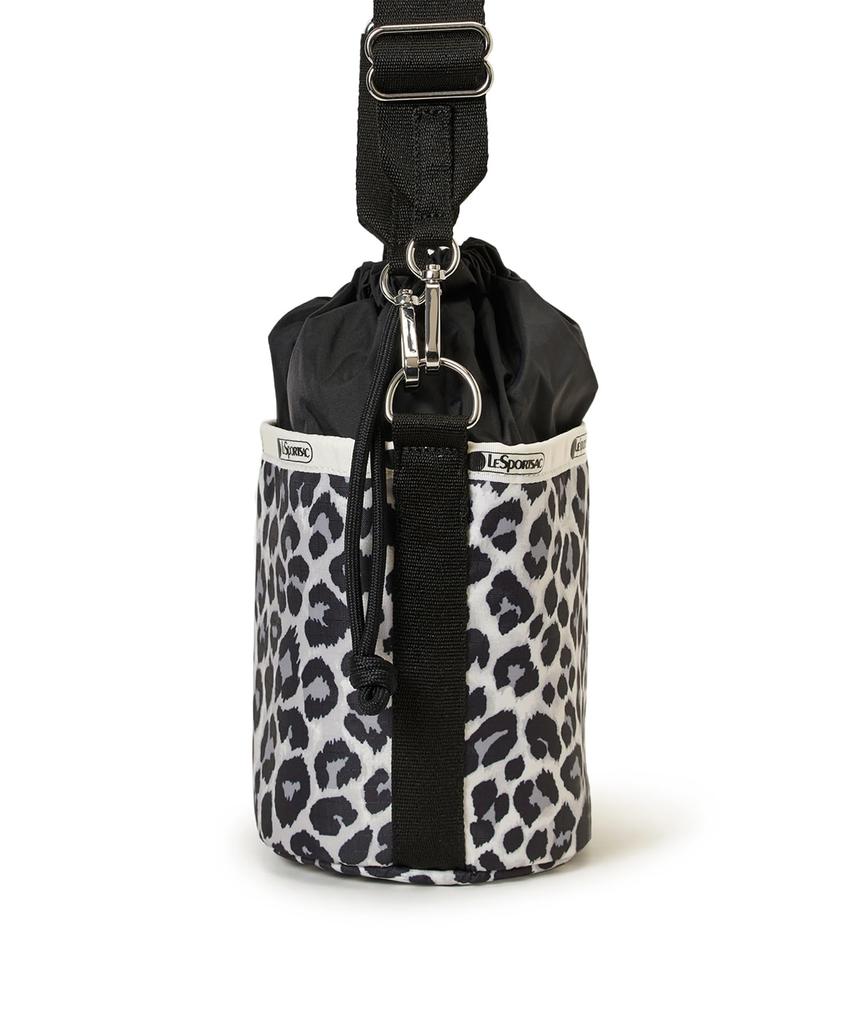 LeSportsac Official SM DRAWSTRING BUCKET Shoulder Neutral Leopard Bag/3040 Women's Print/Black