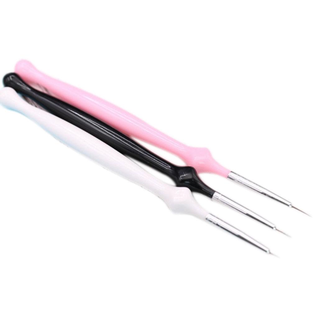 2018 HOT SALE 3pcs Acrylic Handle Nail Lines Painting Pens Nail Tip Drawing Brush DIY Tools 3D Design Manicure Drawing Tools