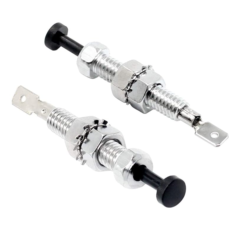ZOOKOTO Universal Adjustable Car Truck Bonnet Alarm Light Hood Door Pin Switch 2Pcs Zinc Alloy