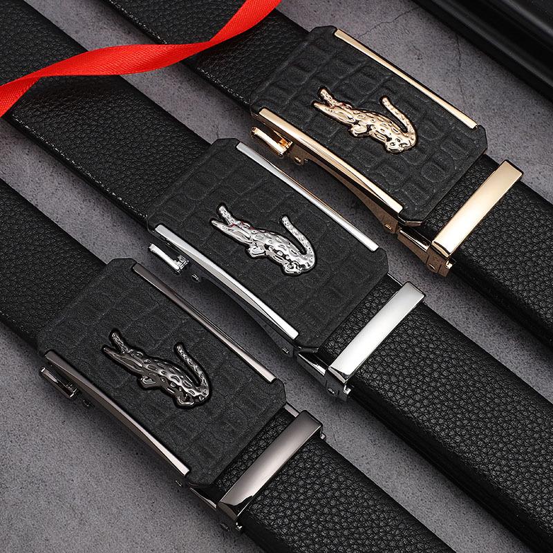 Men's Trendy Automatic Buckle Leather Belt - Versatile, Casual, and Simple Design