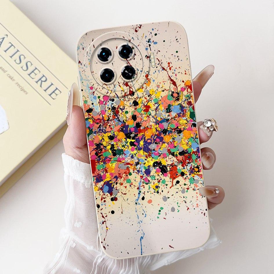 For Tecno Spark 20 Pro+ 2024 Case Fashion Flower Cactus Soft Liquid Silicone Lens Protective Cover on Spark 20 Pro Plus KJ7 Etui