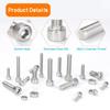 Stainless Steel Internal Hex Screws, Multi-Spec Nut and Bolt Set, M4/M5/M6 Internal Hex Screws, Suitable for Shelf Fixing