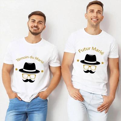 French Boyfriend Single Farewell Bachelor Stag Party Tees EVG Team Future Groom Squad Tops Male Wedding Party T Shirt for Men