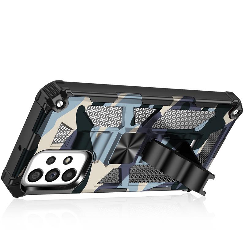 Suitable for Samsung A53 Camouflage Bayi Series Mobile Phone Cases S22 Ultra Magnetic Snap Bracket Anti Fall Protection Case