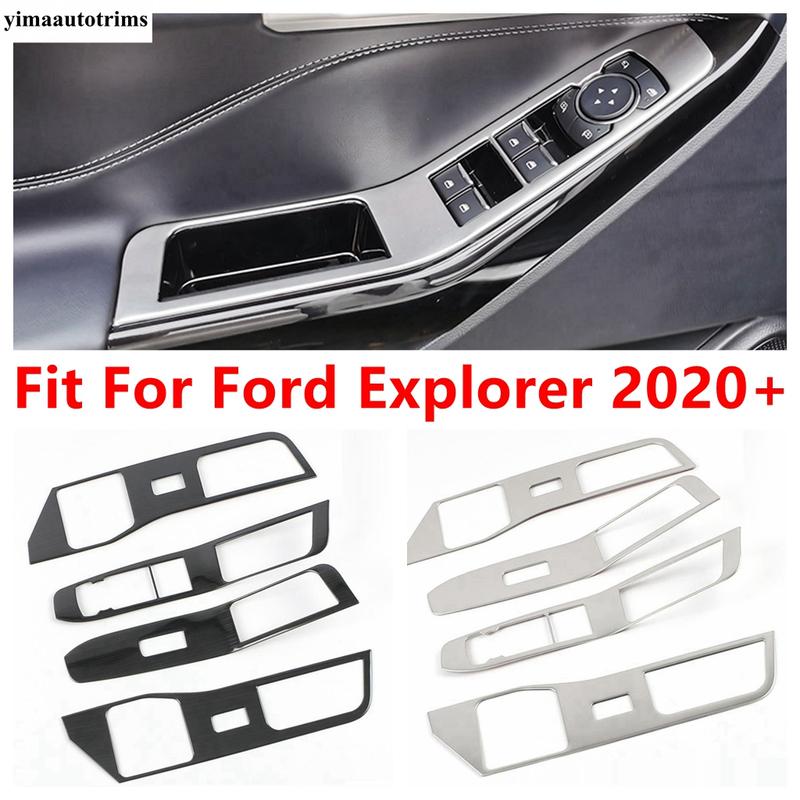 Car Door Window Glass Lift Buttons Control Switch Panel Cover Trims For Ford Explorer 2024 2025 Accessories
