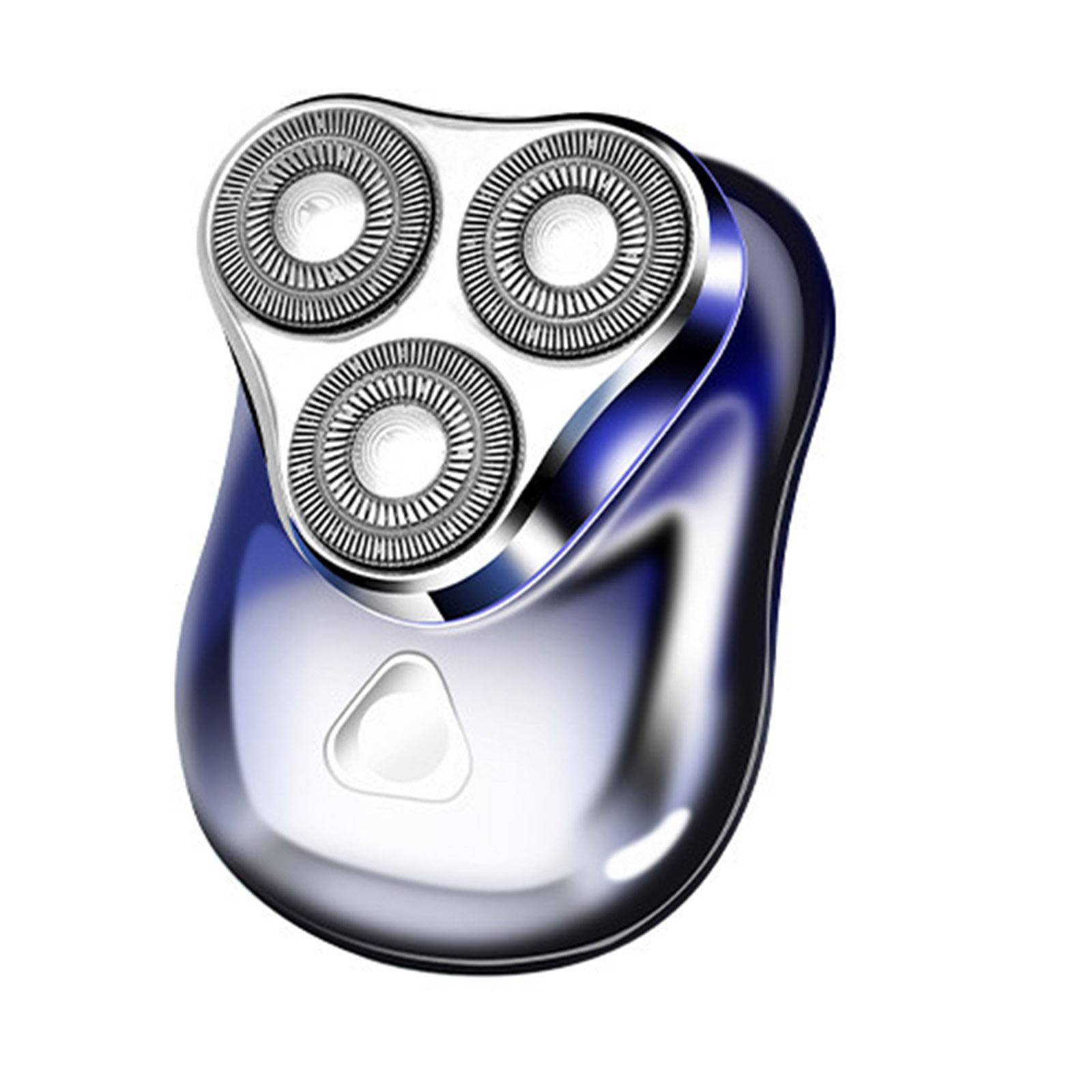 

Бритва с тройной головкой, электрическая мужская мини-бритва для мытья всего тела, портативная перезаряжаемая бритва для бороды синий